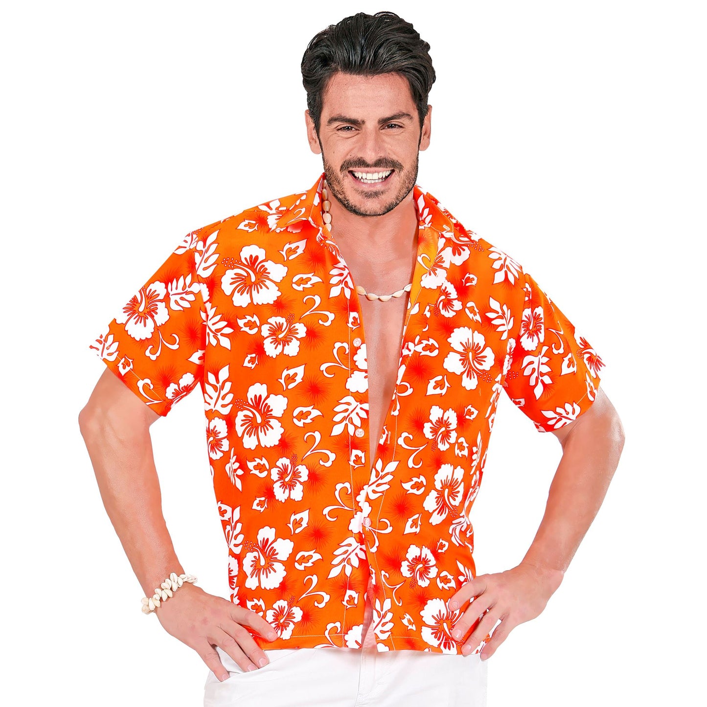 "ORANGEFARBENES HAWAIIHEMD" – Vorderansicht