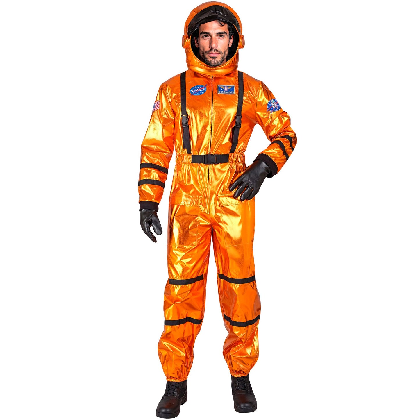 Widmann oranger Astronaut Commander Overall mit Helm – Produktansicht