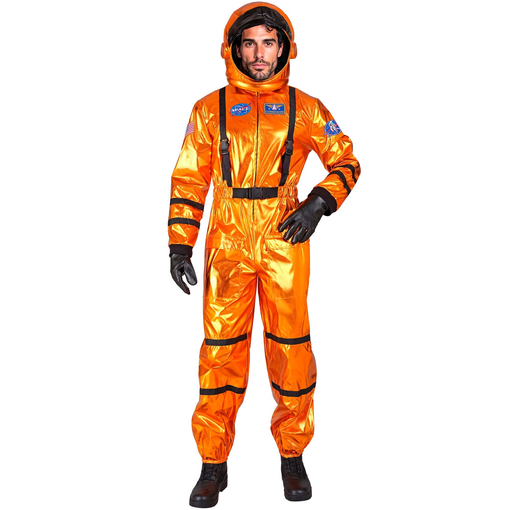 Widmann oranger Astronaut Commander Overall mit Helm – Produktansicht