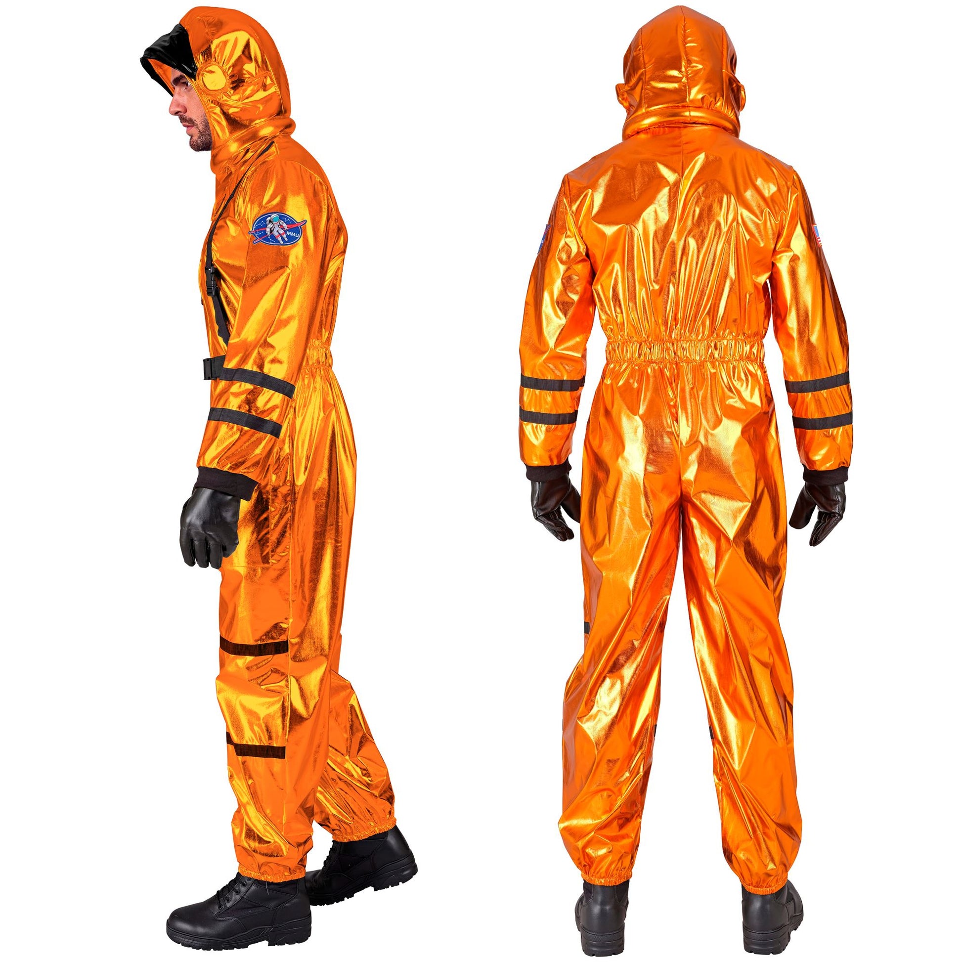 Widmann oranger Astronaut Commander Overall mit Helm – Seitenansicht