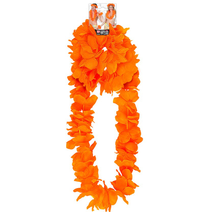 "ORANGENES HAWAII-SET" (Halskette, Sitrnband, Armband) – Detailansicht