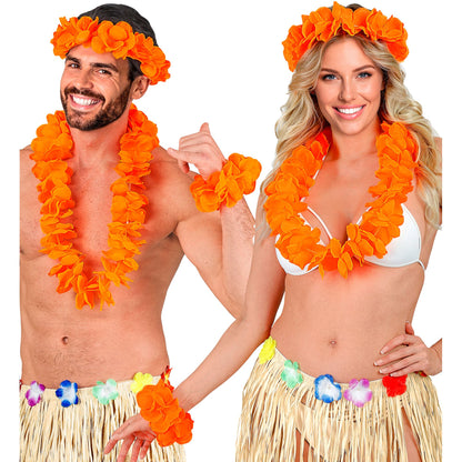 "ORANGENES HAWAII-SET" (Halskette, Sitrnband, Armband) – Ansicht 3