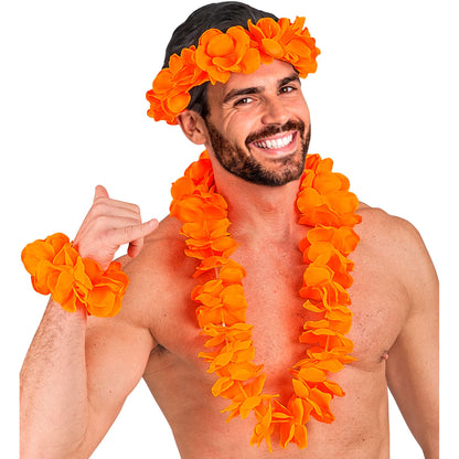 "ORANGENES HAWAII-SET" (Halskette, Sitrnband, Armband) – Ansicht 5