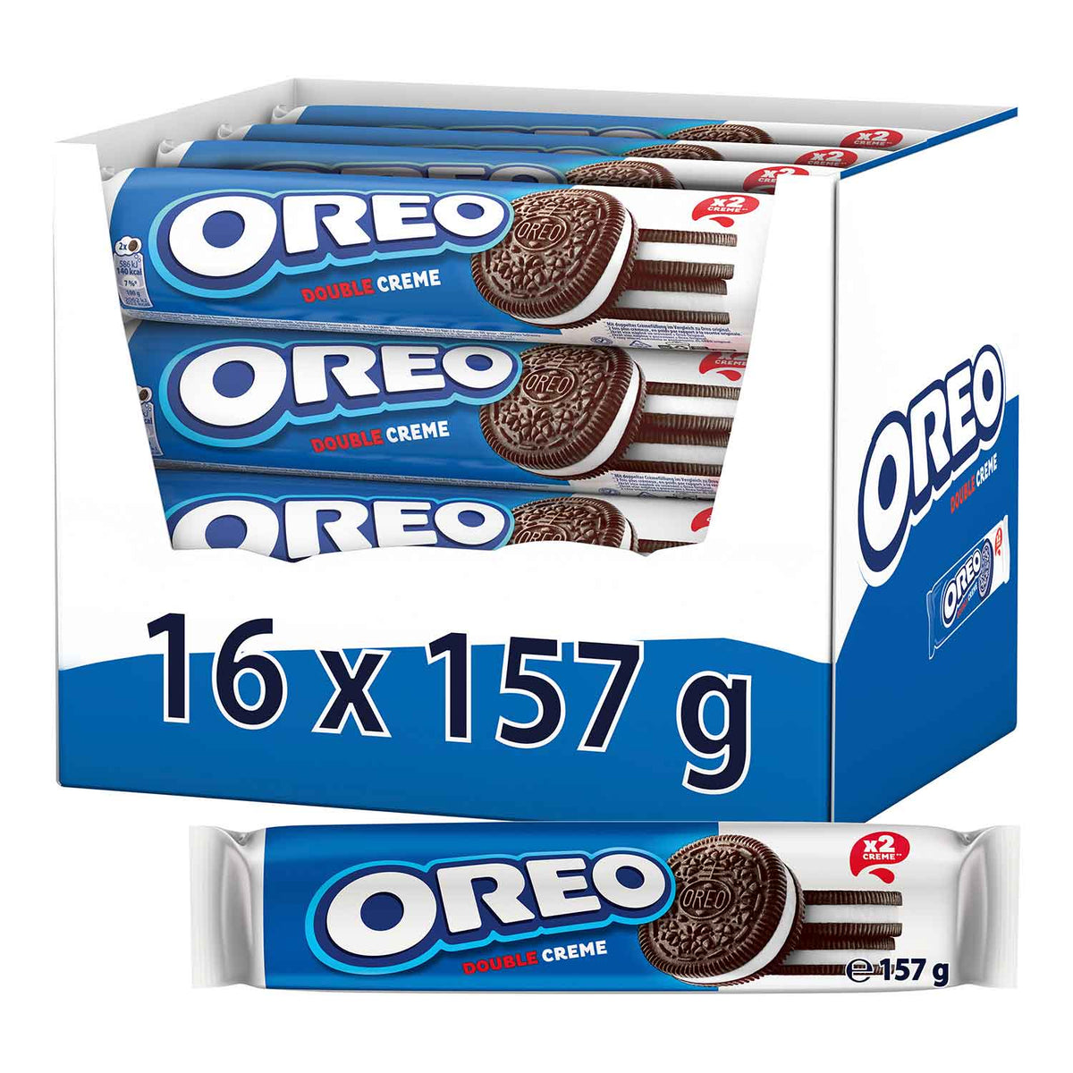 Oreo Double Creme 157g Doppelkekse aus Kakao-Gebäck mit Vanille Creme Füllung