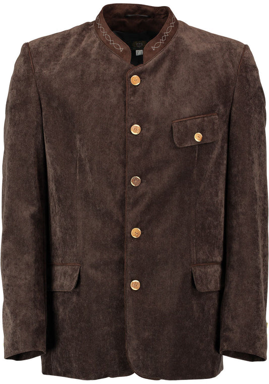 Trachtenjanker Herren – OS Trachten Dunkelbraun Feincord Jacke - Fasnacht24.ch