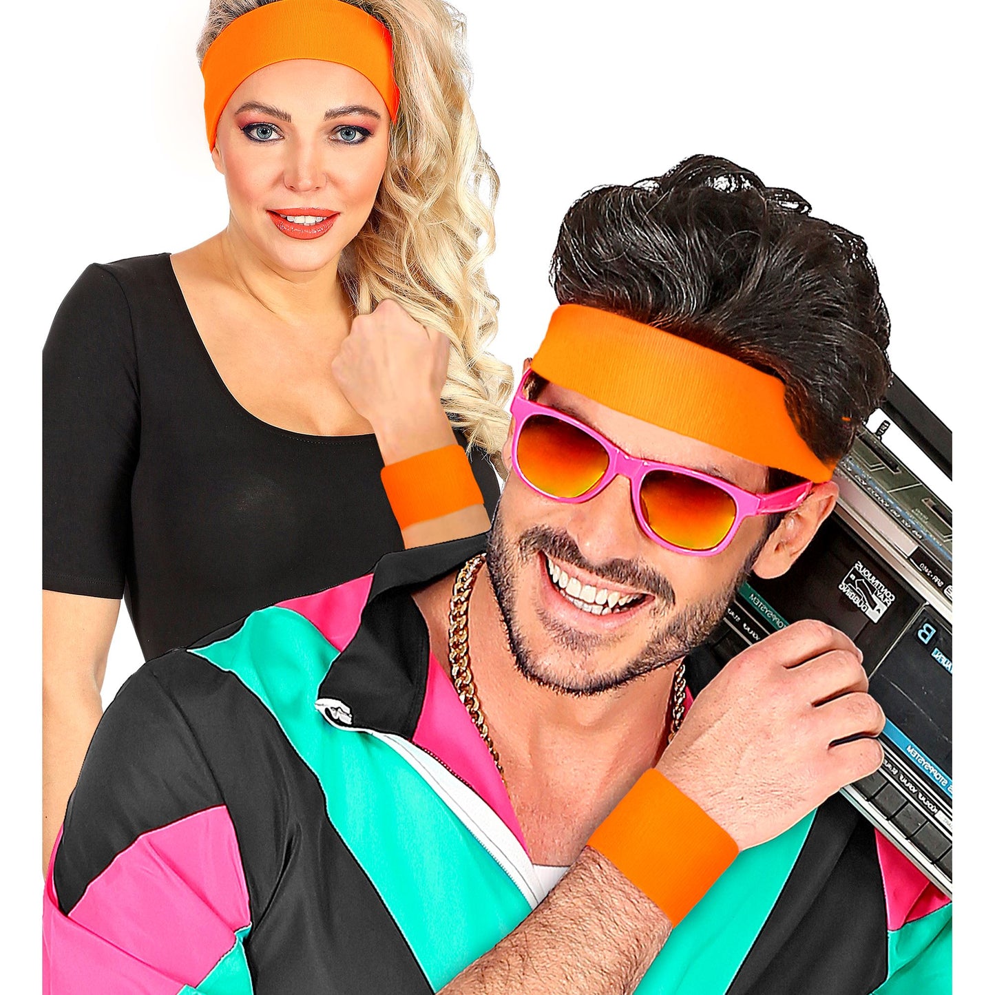 Paar "NEON ORANGE ARMBÄNDER" – Ansicht 3