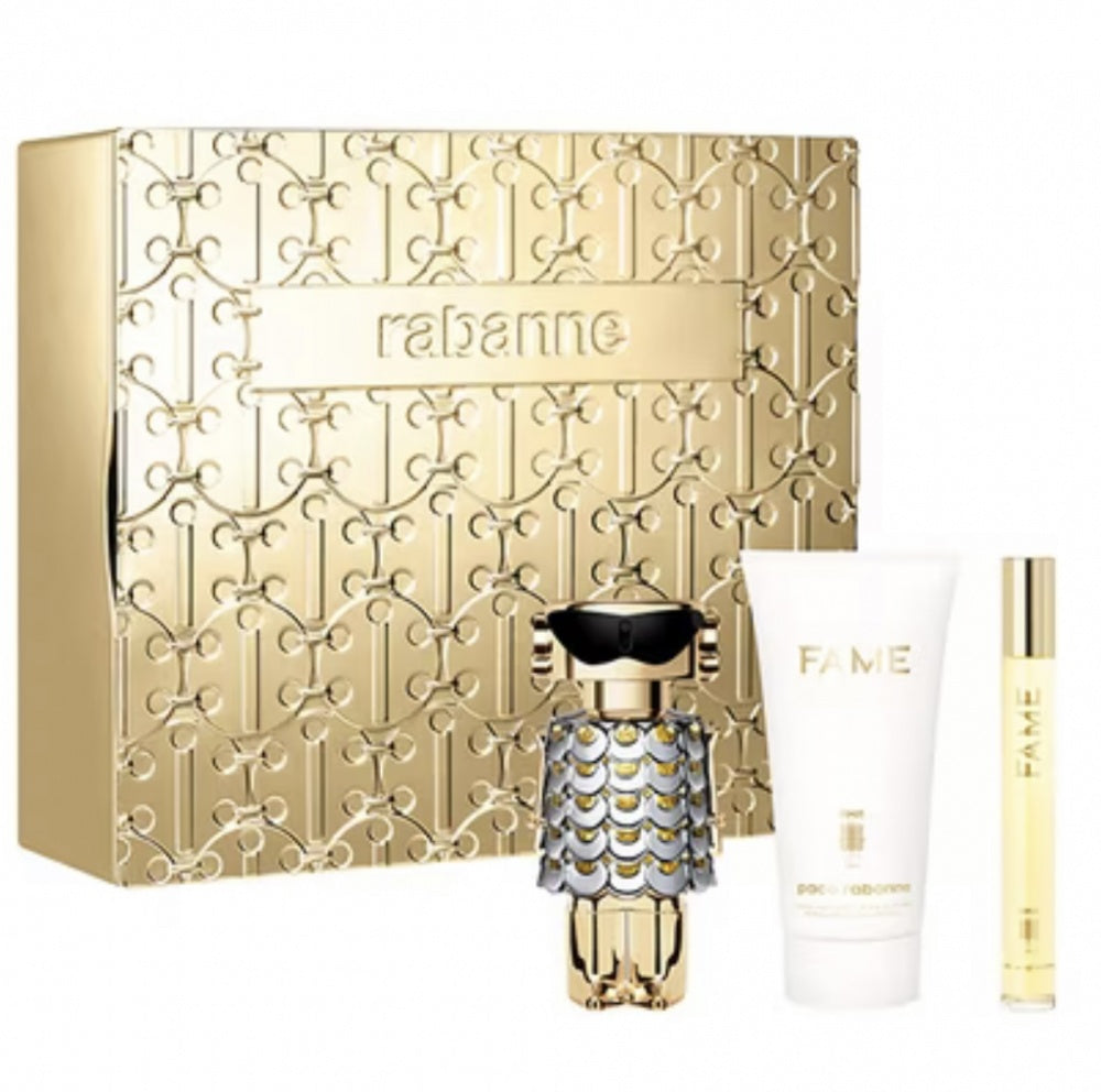 Paco Rabanne Fame Geschenkset mit Eau de Parfum 50 ml Bodylotion 50 ml und Miniatur 10 ml