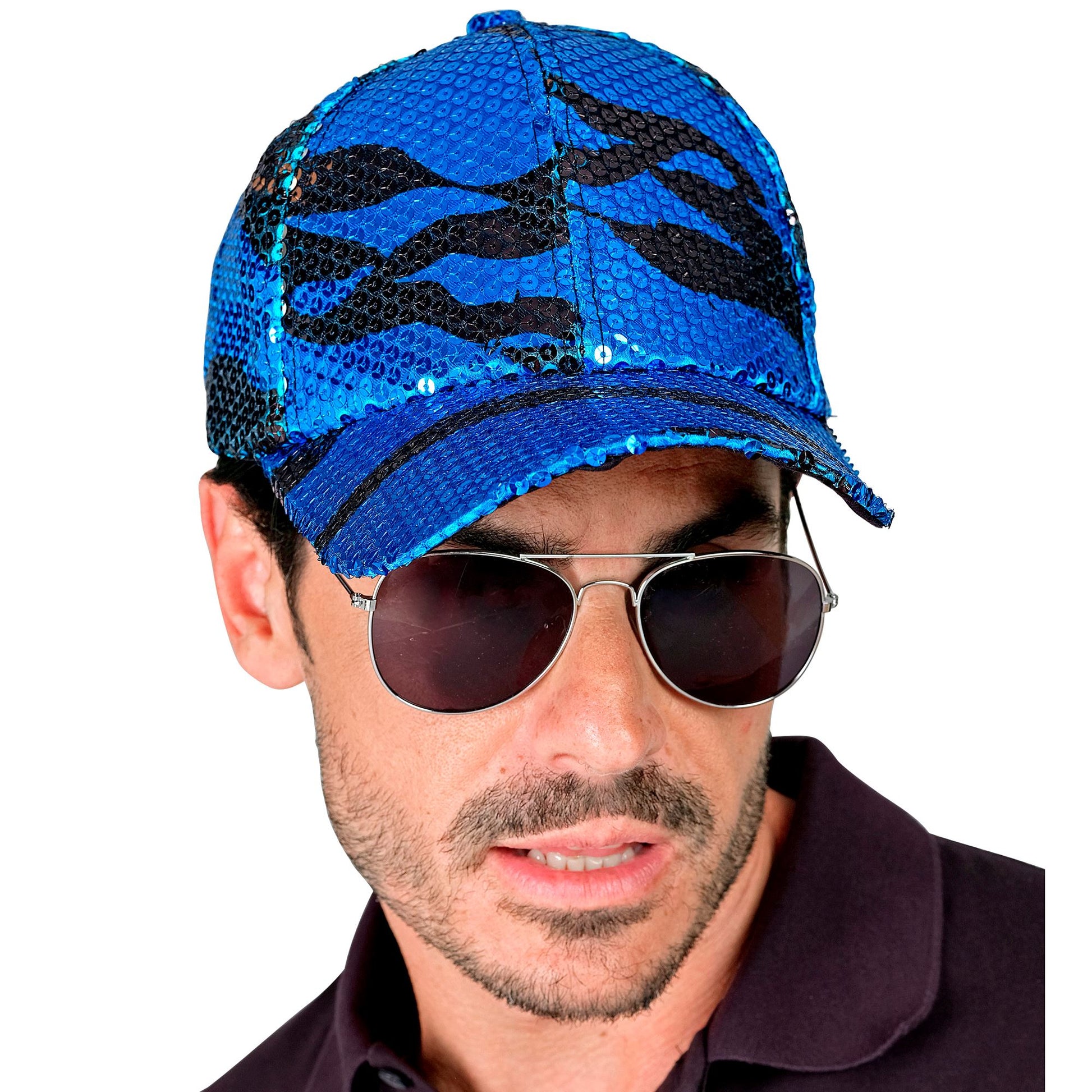 "PAILLETTEN BASECAP IN BLUE WAVES MUSTER" – Ansicht 4