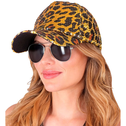 "PAILLETTEN BASECAP IN LEOPARDENMUSTER" – Ansicht 5