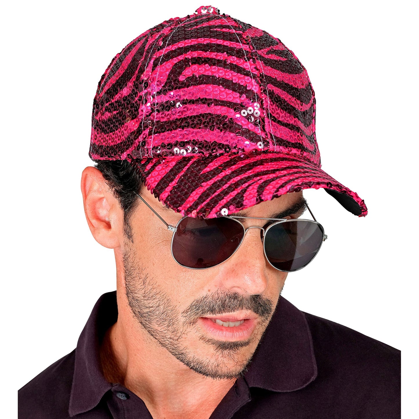 "PAILLETTEN BASECAP IN PINKEM ZEBRAMUSTER" – Ansicht 4