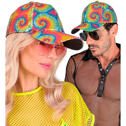 "PAILLETTEN BASECAP IN TIE-DYE MUSTER" – Ansicht 4