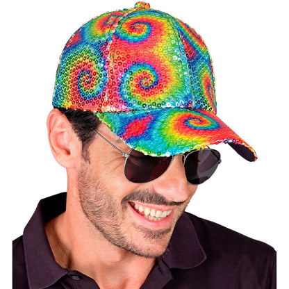 "PAILLETTEN BASECAP IN TIE-DYE MUSTER" – Ansicht 5