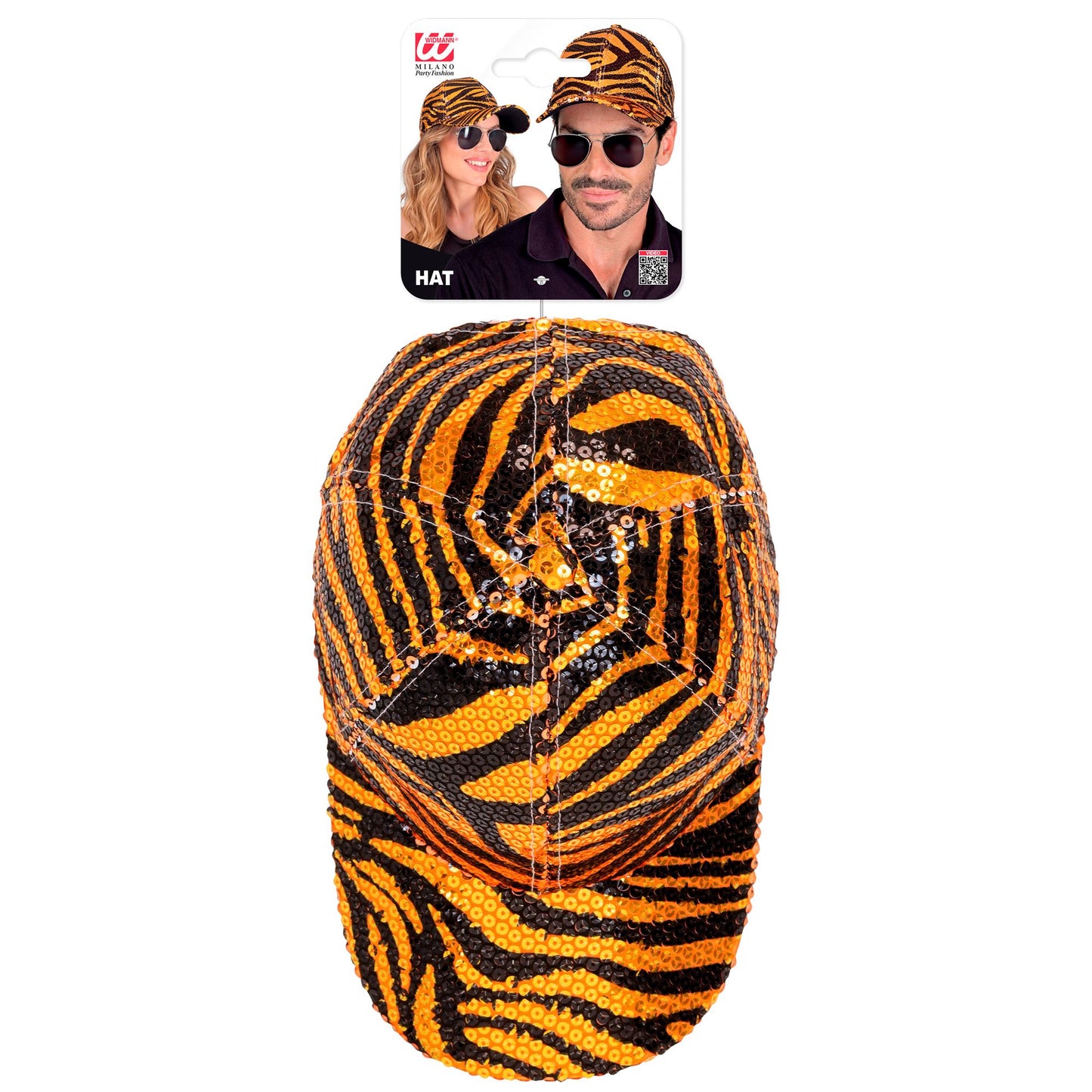 "PAILLETTEN BASECAP IN TIGERMUSTER" – Detailansicht