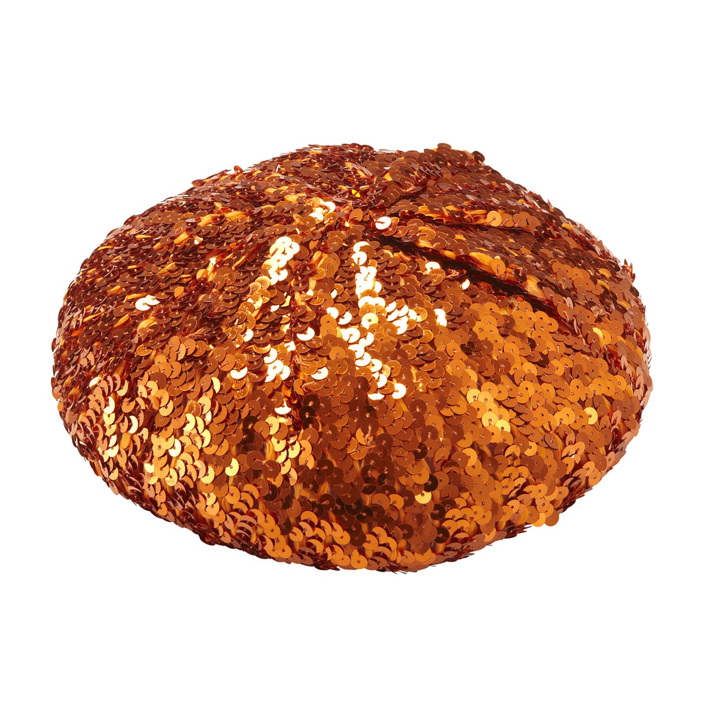 "PAILLETTEN BASKENMÜTZE - KUPFER" – Vorderansicht
