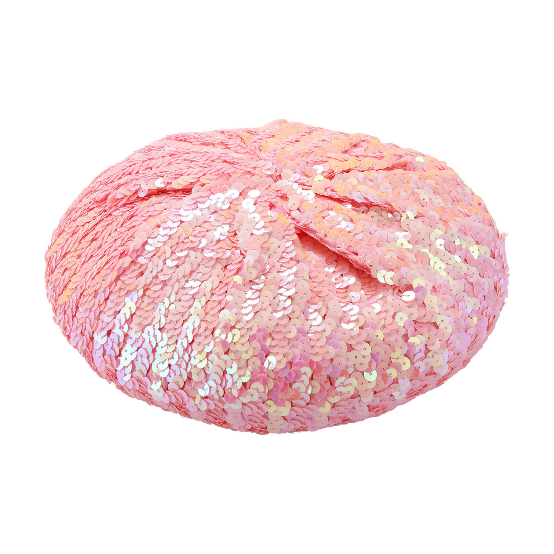 "PAILLETTEN BASKENMÜTZE - ROSA" – Vorderansicht