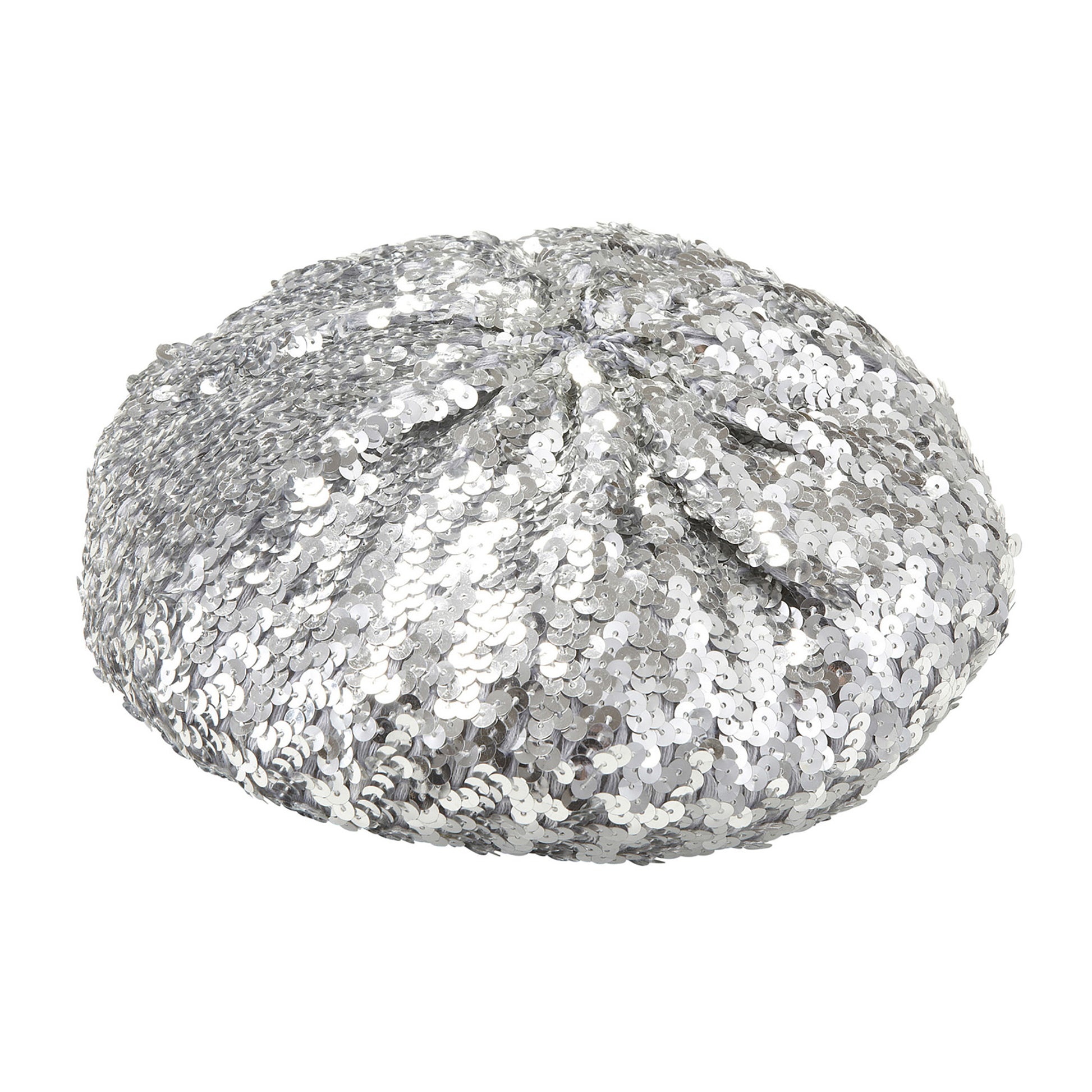 "PAILLETTEN BASKENMÜTZE - SILBER" – Vorderansicht