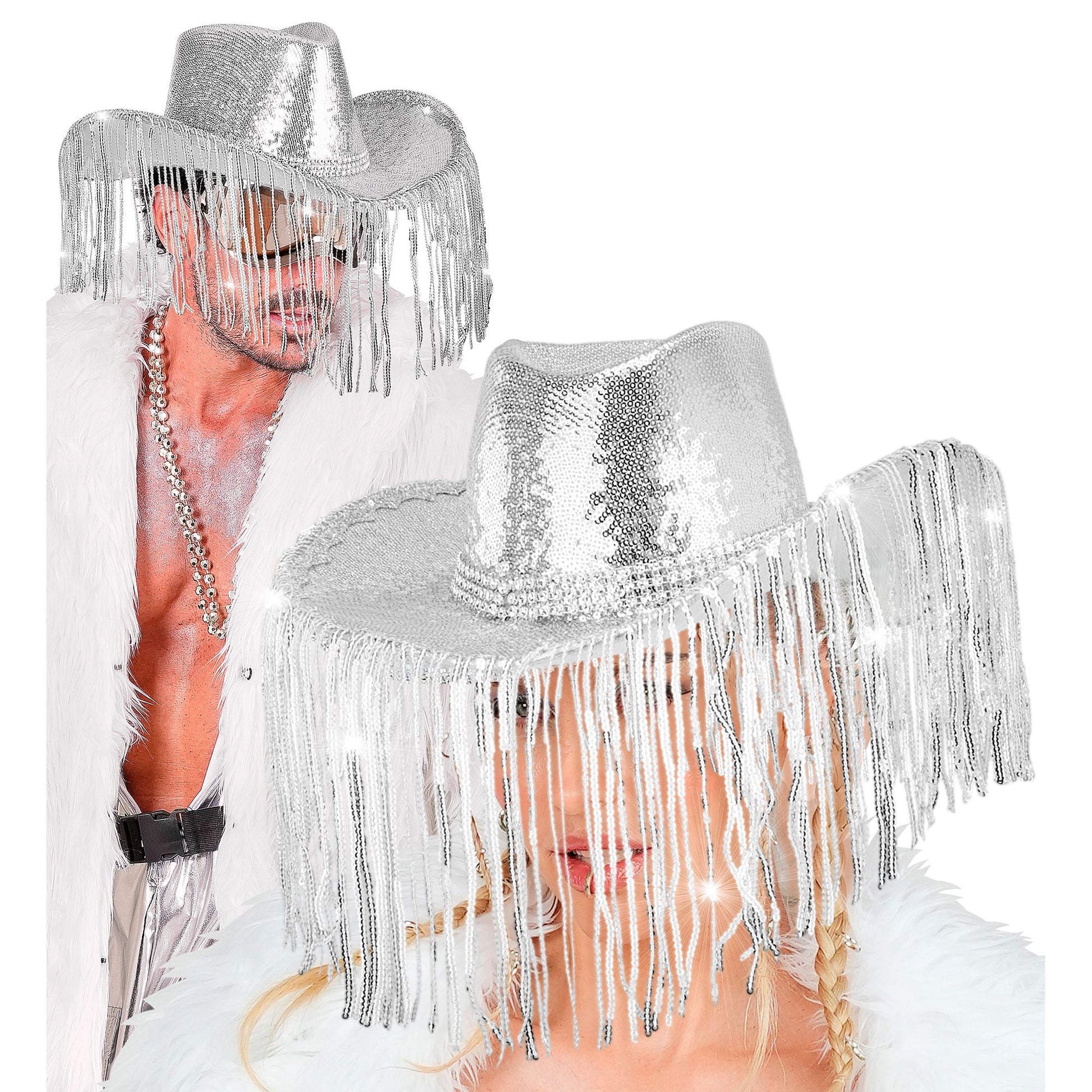 "PAILLETTEN COWBOYHUT MIT STRASS & FRANSEN" – Ansicht 3
