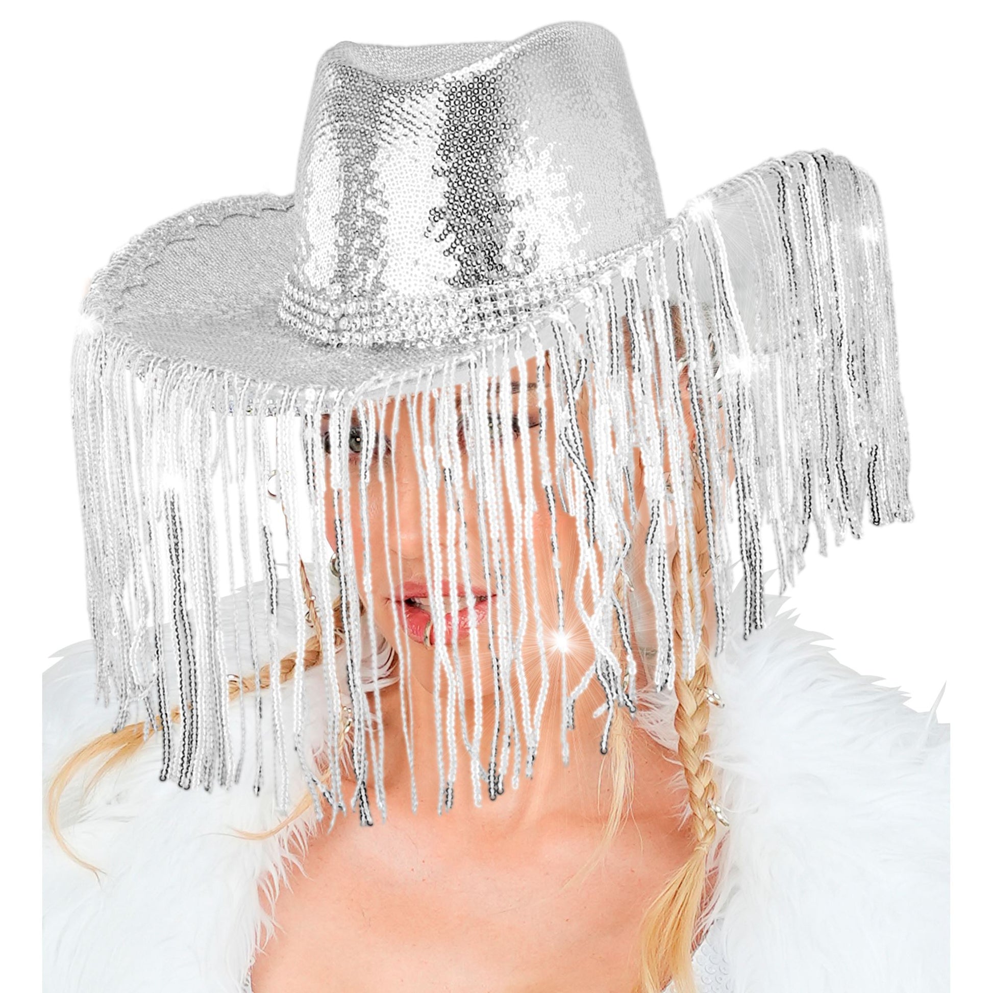 "PAILLETTEN COWBOYHUT MIT STRASS & FRANSEN" – Ansicht 5