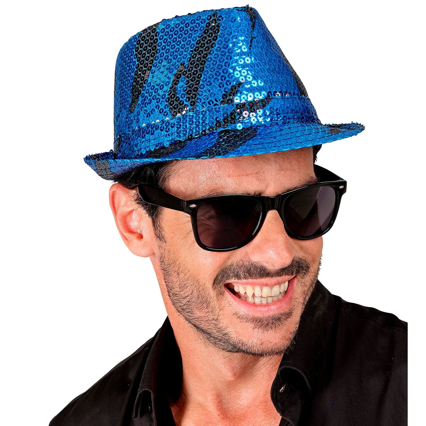 "PAILLETTEN FEDORA IN BLUE WAVES MUSTER" – Ansicht 4