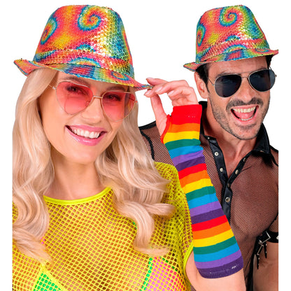 "PAILLETTEN FEDORA IN TIE-DYE MUSTER" – Ansicht 4