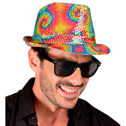 "PAILLETTEN FEDORA IN TIE-DYE MUSTER" – Ansicht 6