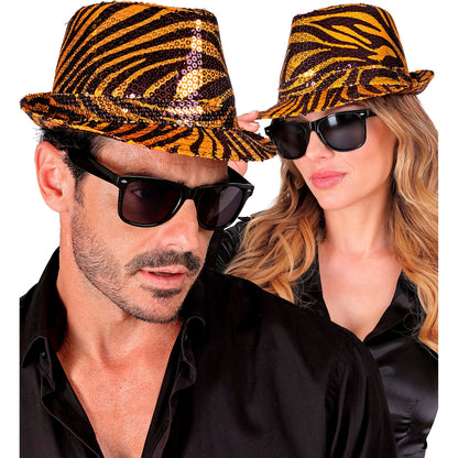 "PAILLETTEN FEDORA IN TIGERMUSTER" – Ansicht 3
