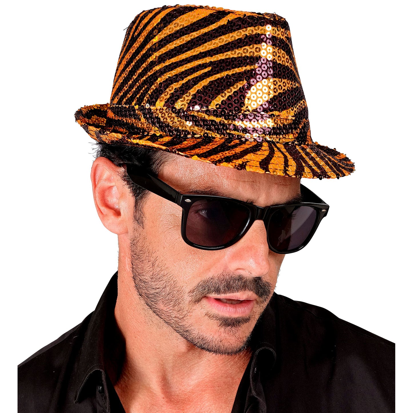 "PAILLETTEN FEDORA IN TIGERMUSTER" – Ansicht 4