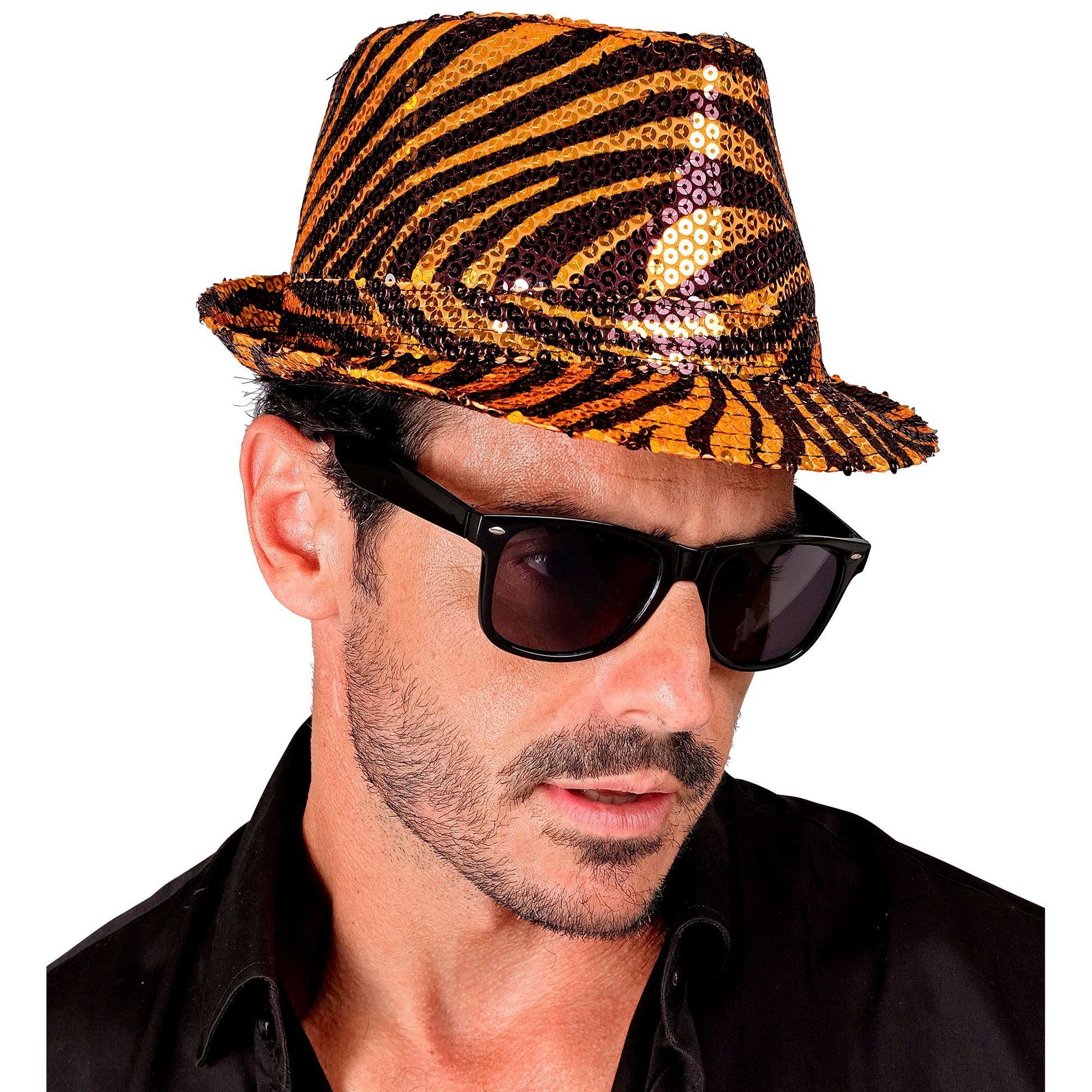 "PAILLETTEN FEDORA IN TIGERMUSTER" – Ansicht 4