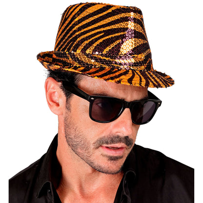 "PAILLETTEN FEDORA IN TIGERMUSTER" – Ansicht 4