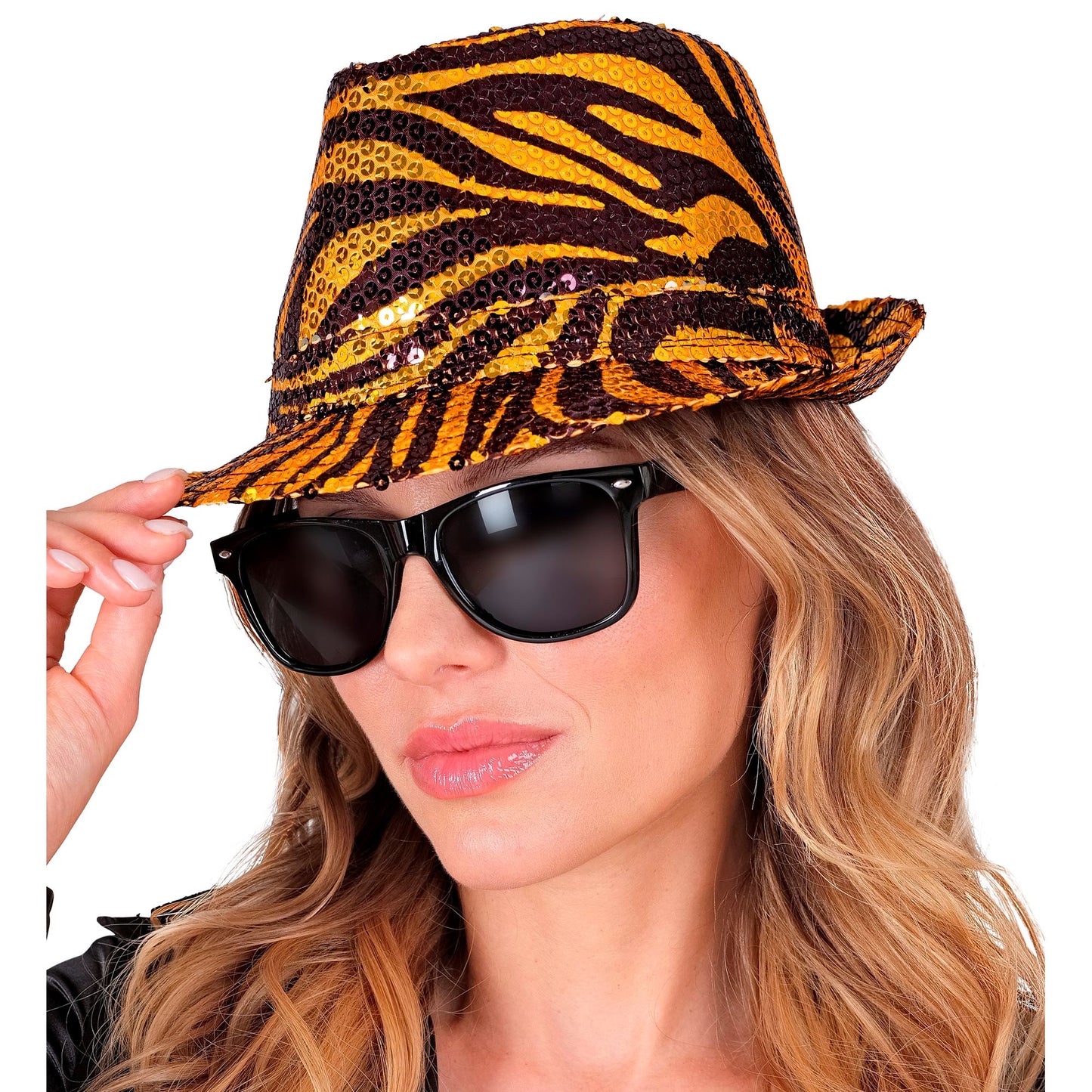 "PAILLETTEN FEDORA IN TIGERMUSTER" – Ansicht 5