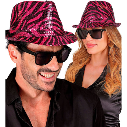 "PAILLETTEN FEDORA IN ZEBRAMUSTER PINK" – Ansicht 3