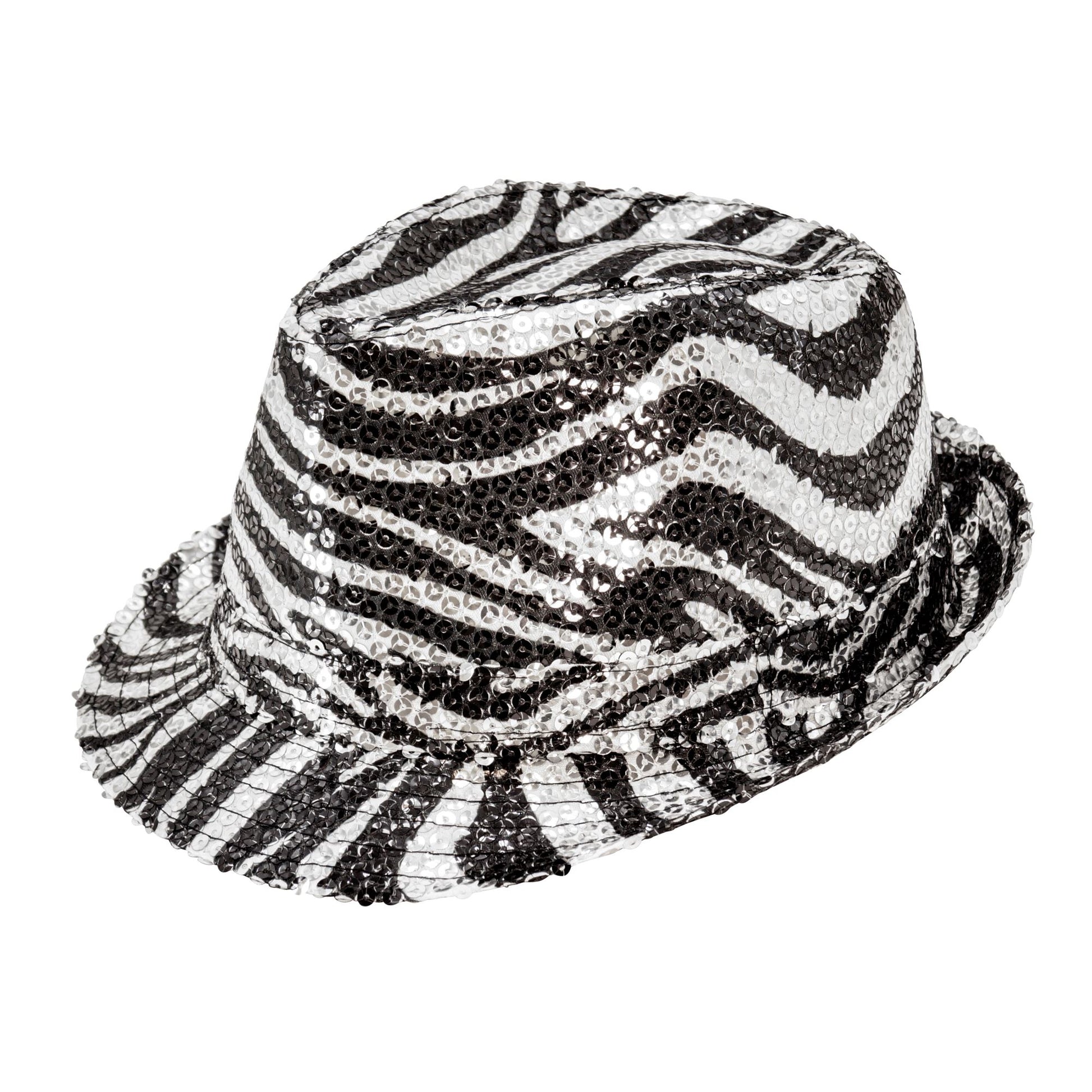 "PAILLETTEN FEDORA IN ZEBRAMUSTER" – Vorderansicht