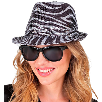 "PAILLETTEN FEDORA IN ZEBRAMUSTER" – Ansicht 5