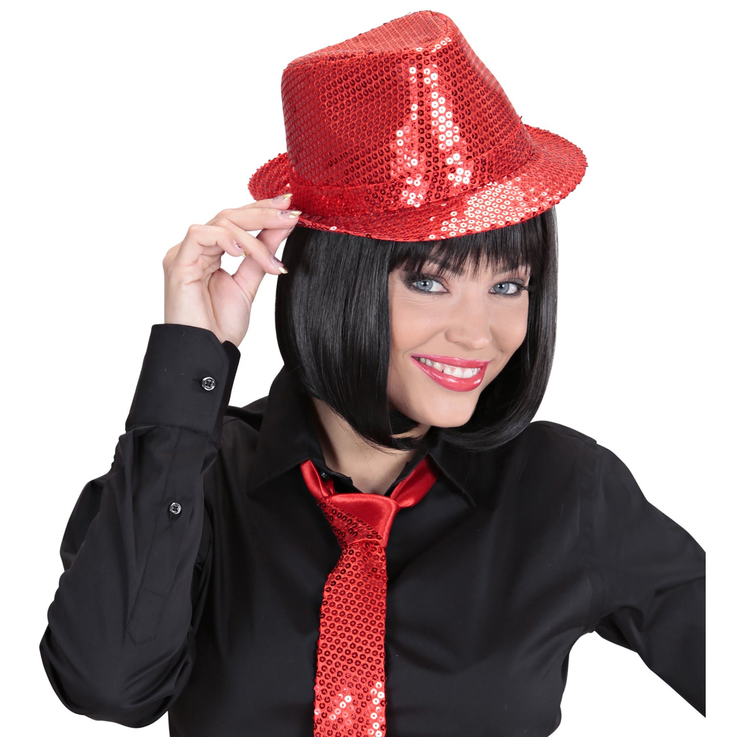 "PAILLETTEN FEDORA - ROT" – Ansicht 3
