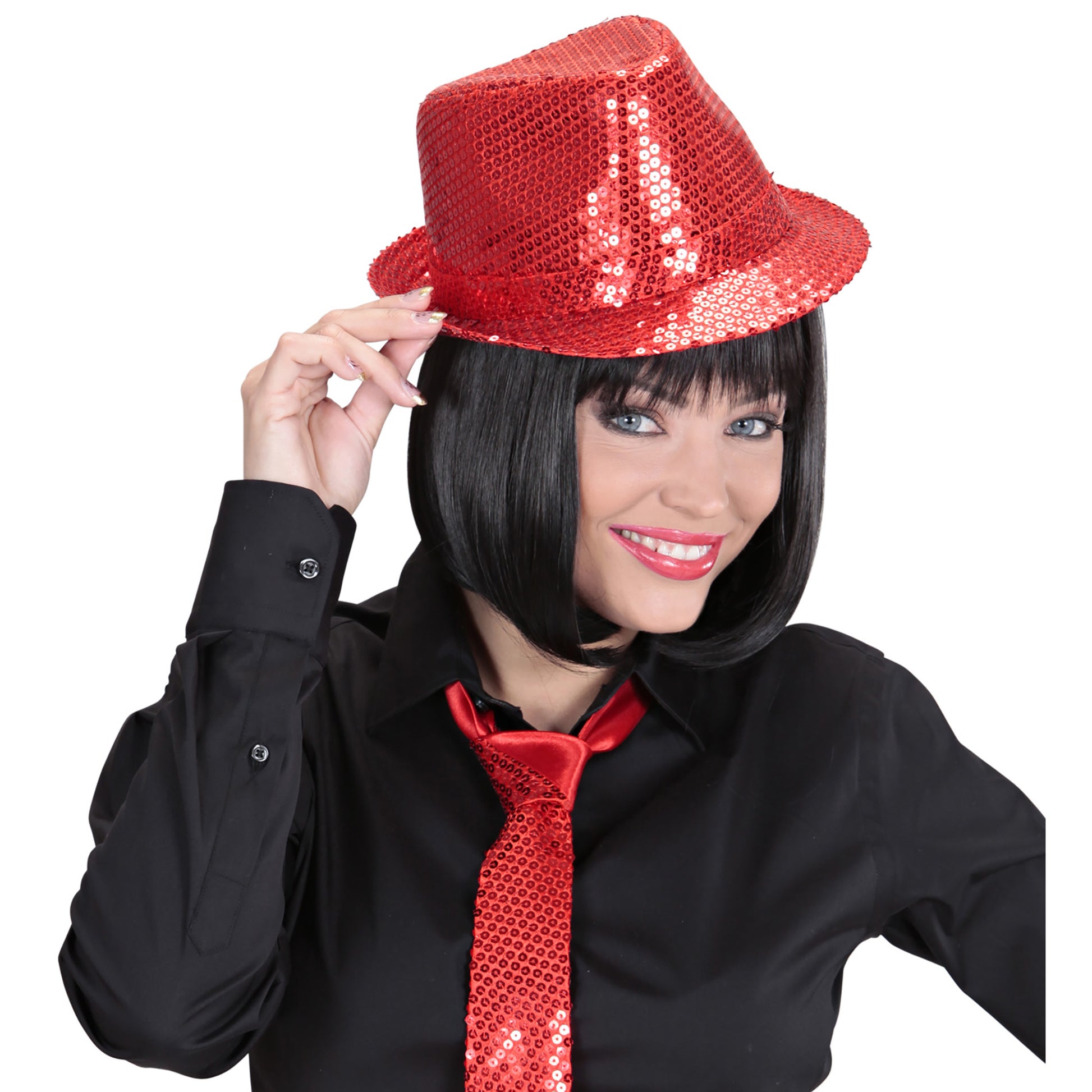 "PAILLETTEN FEDORA - ROT" – Ansicht 3