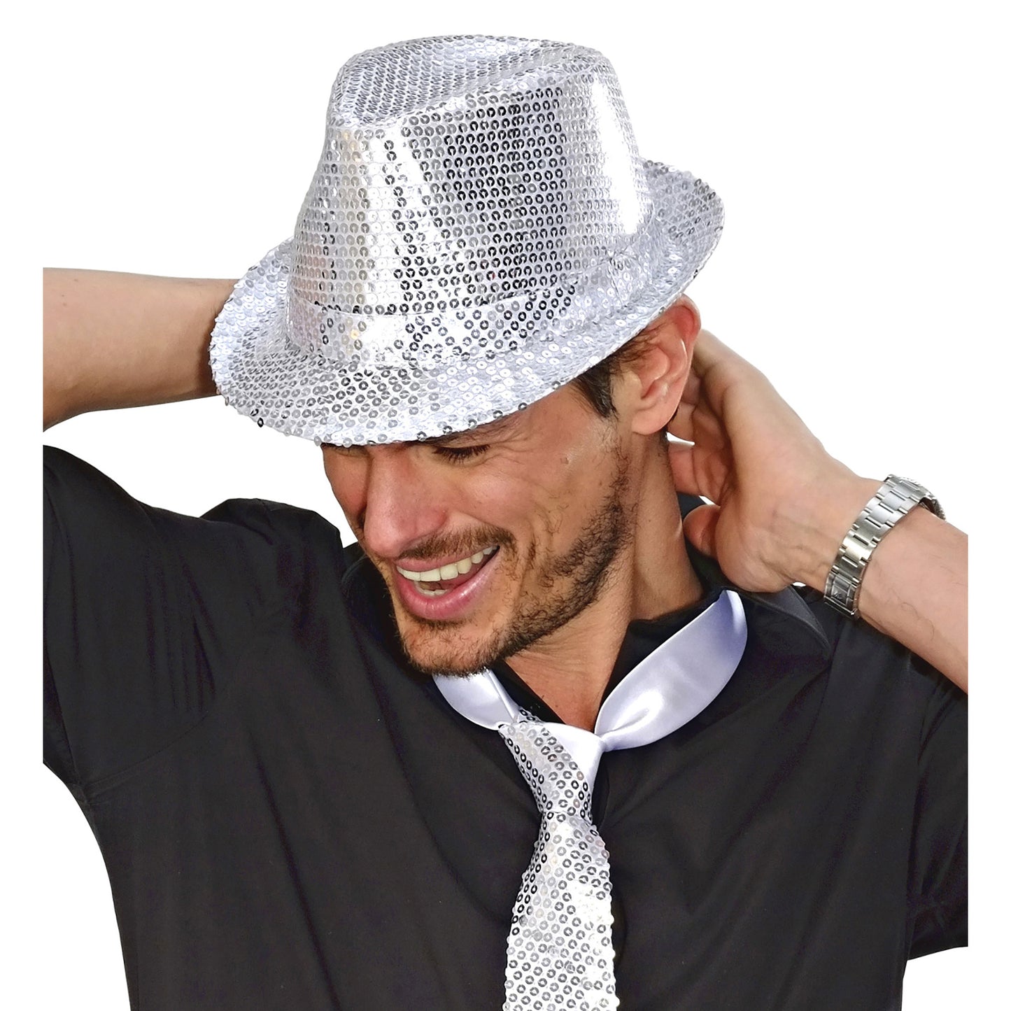 "PAILLETTEN FEDORA - SILBER" – Detailansicht
