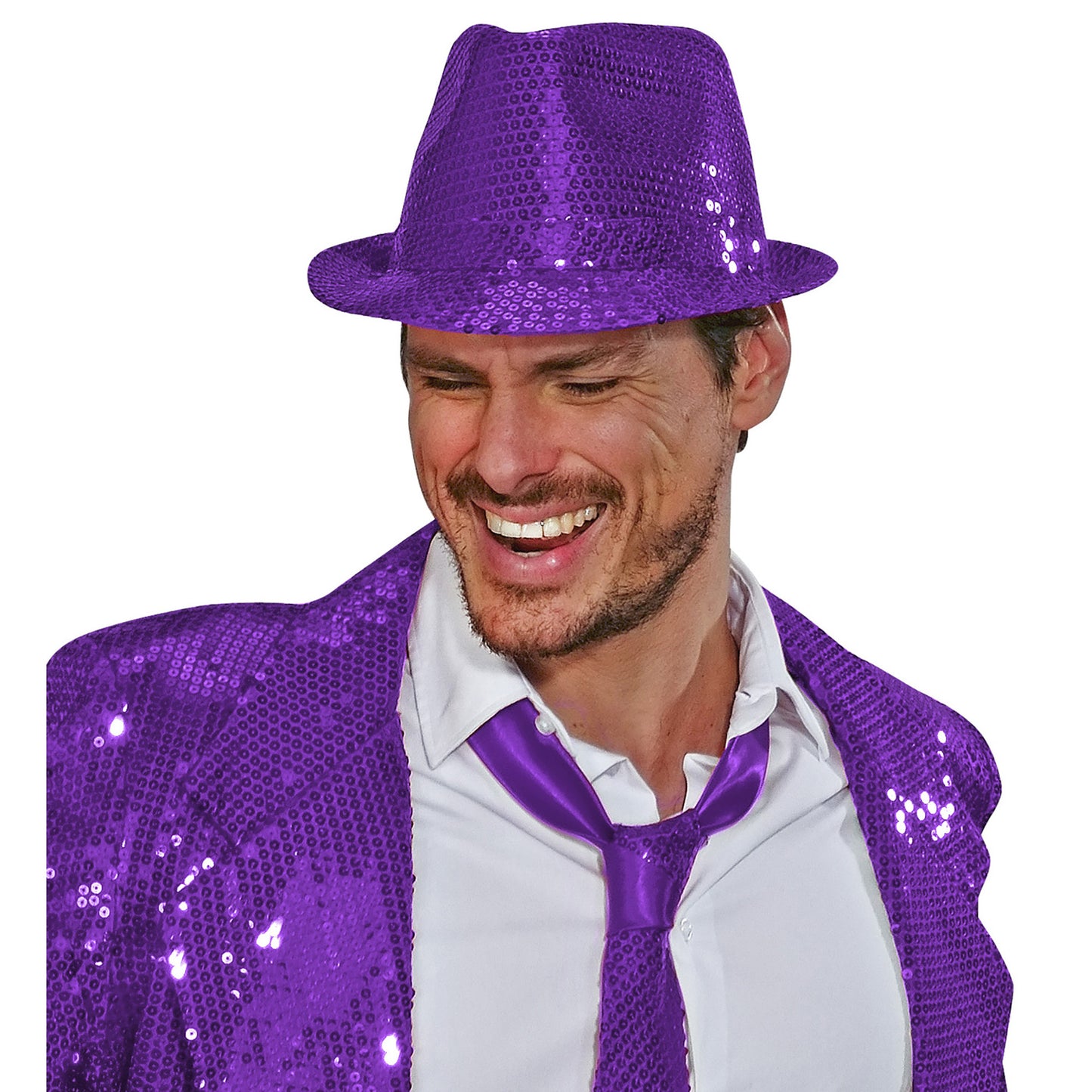 "PAILLETTEN FEDORA - VIOLETT" – Detailansicht