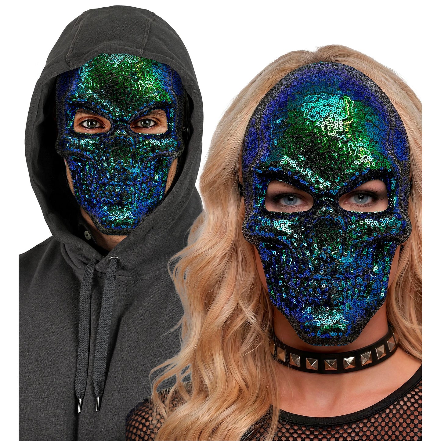 "PAILLETTEN TOTENKOPFMASKE" – Ansicht 3