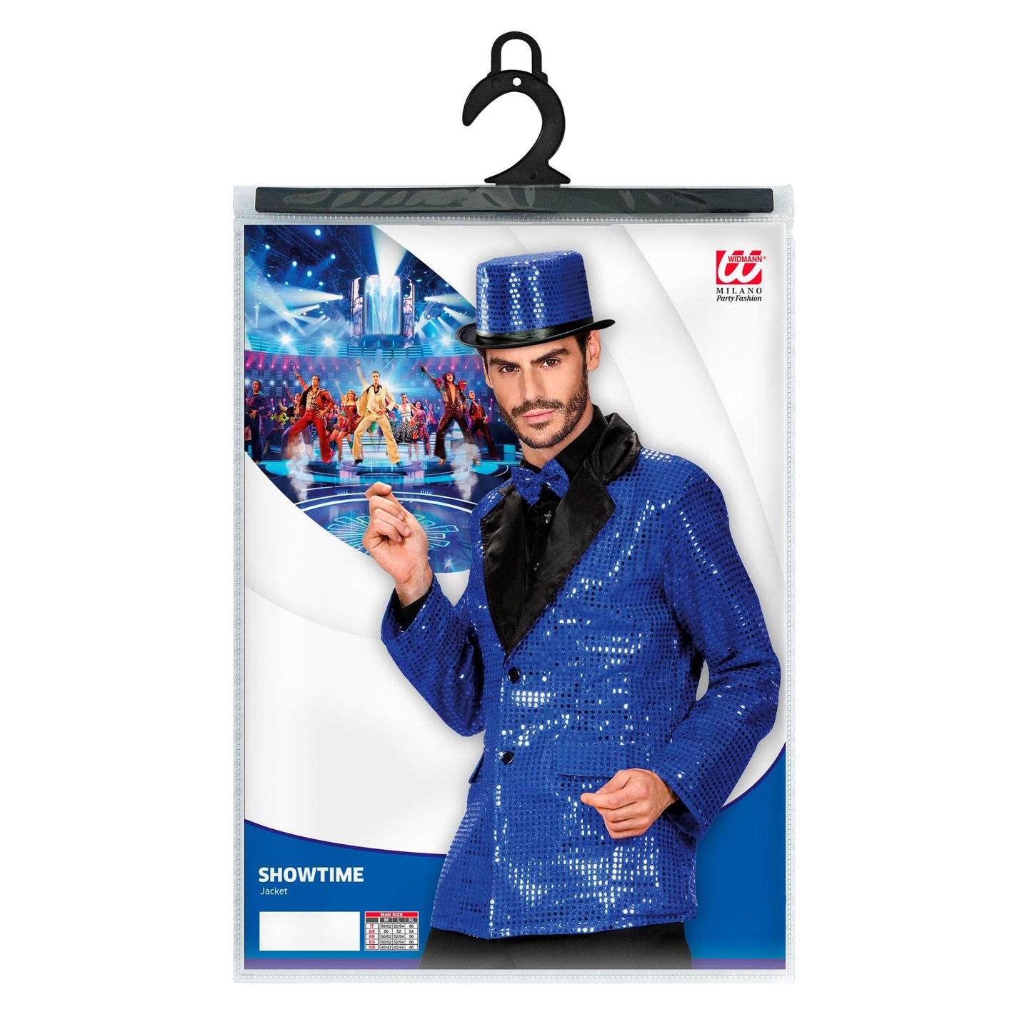 "PAILLETTENJACKE MIT KRAGEN AUS SATIN - BLAU" – Ansicht 3