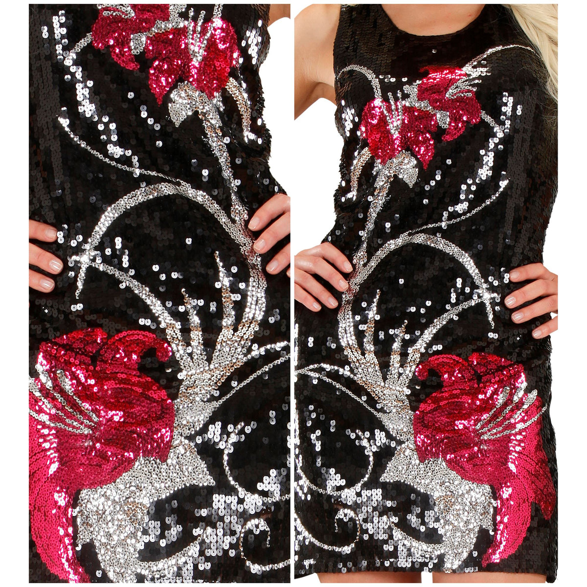 "PAILLETTENKLEID BLUMEN" – Ansicht 3
