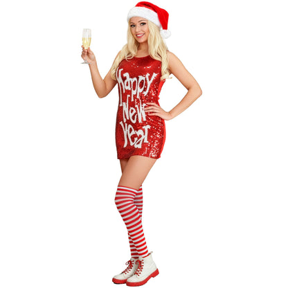 "PAILLETTENKLEID HAPPY NEW YEAR" – Detailansicht