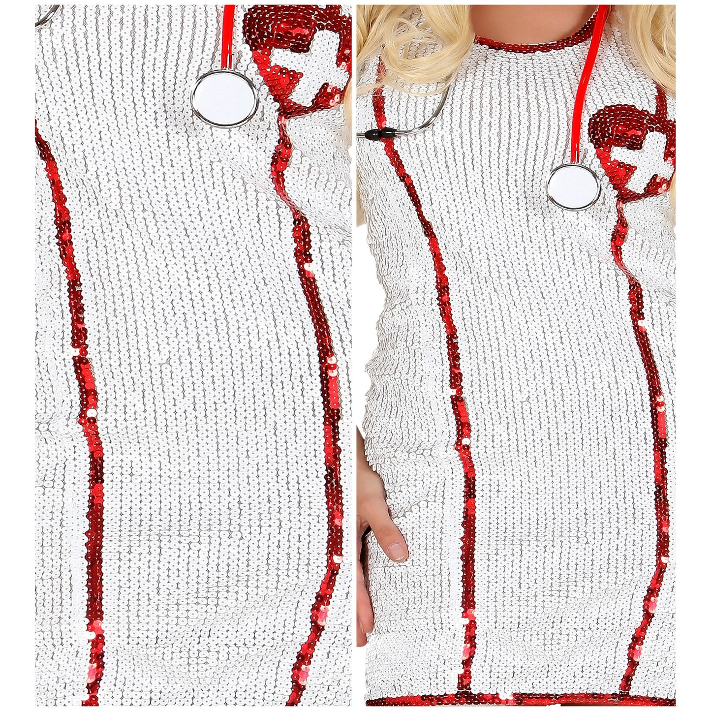 "PAILLETTENKLEID KRANKENSCHWESTER" (Kleid, Haube) – Ansicht 4