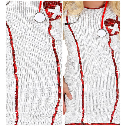 "PAILLETTENKLEID KRANKENSCHWESTER" (Kleid, Haube) – Ansicht 4