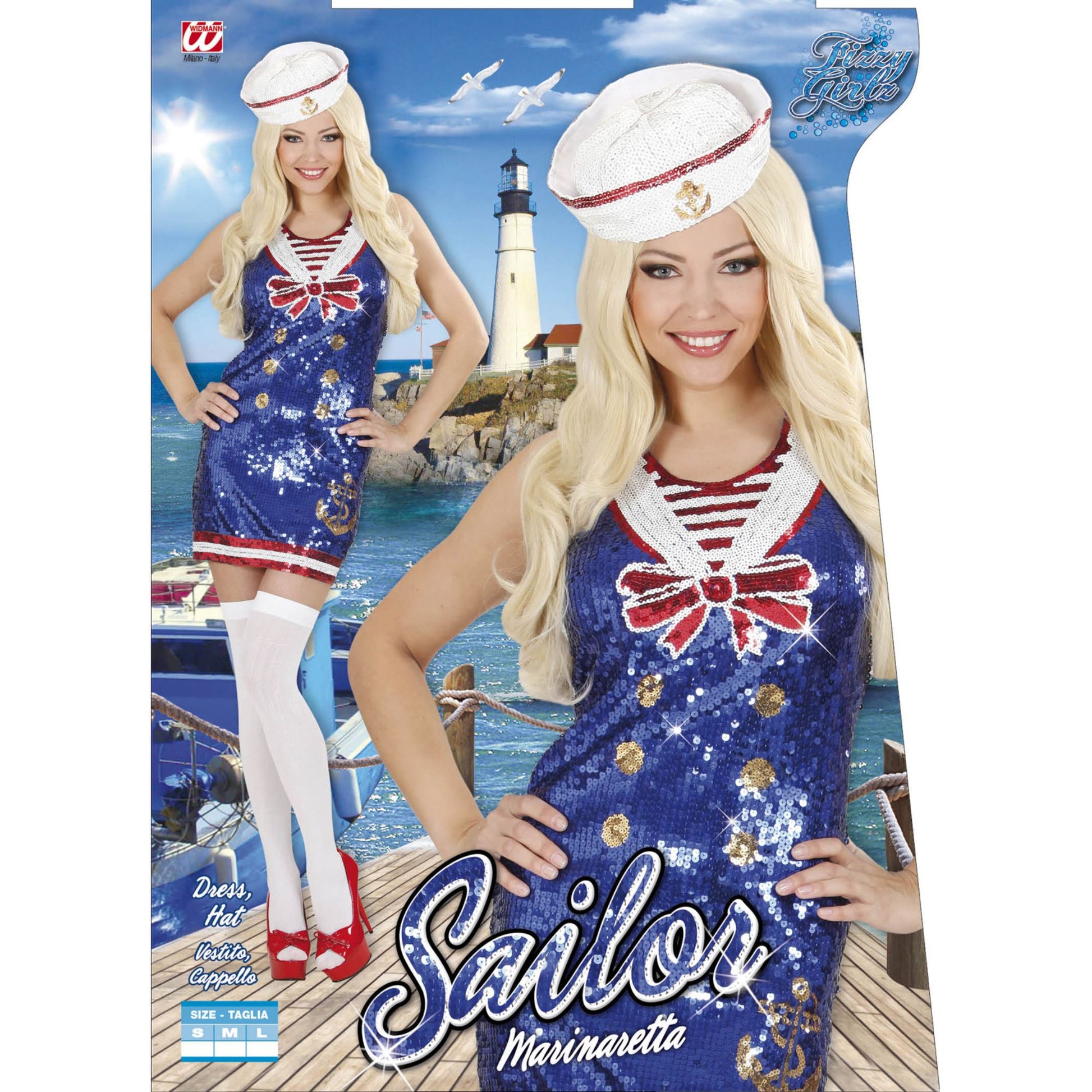 "PAILLETTENKLEID MATROSIN" (Kleid, Mütze) – Detailansicht