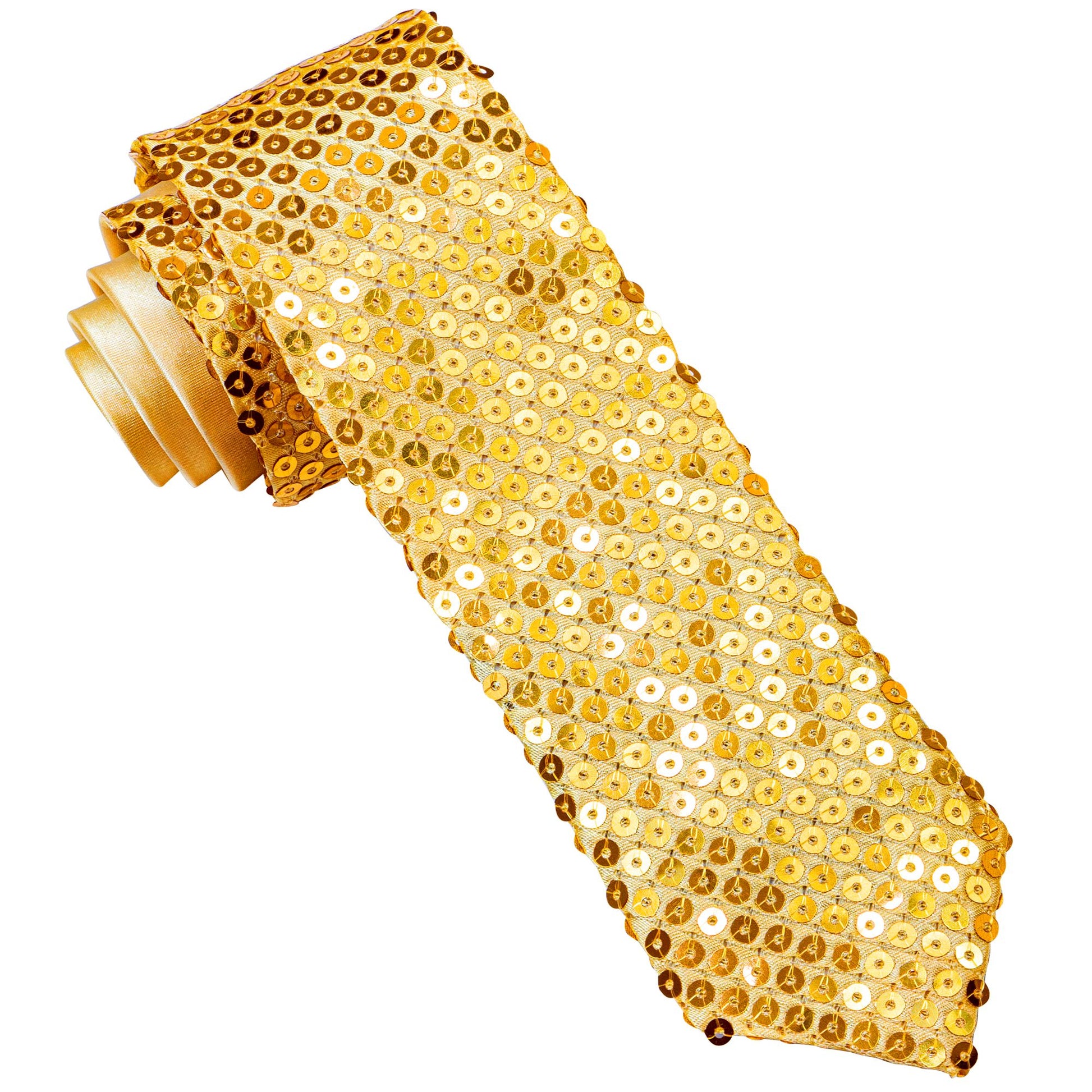 "PAILLETTENKRAWATTE GOLD" – Vorderansicht