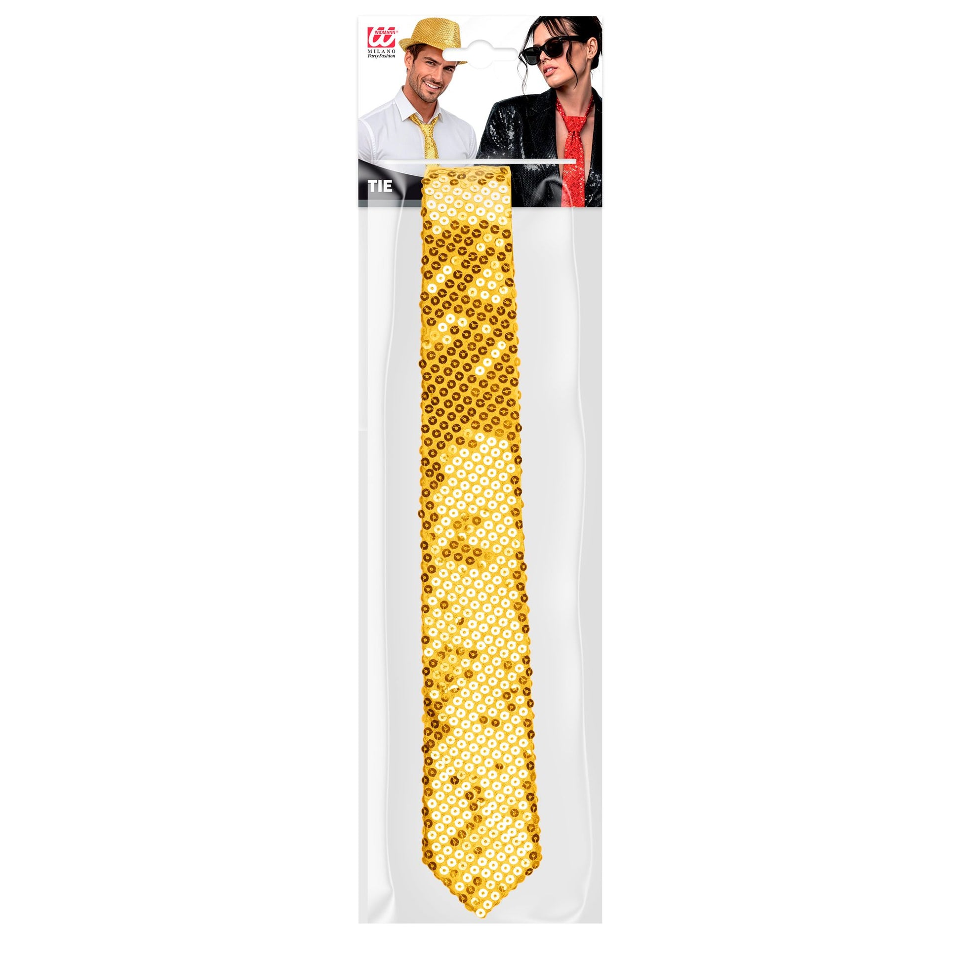 "PAILLETTENKRAWATTE GOLD" – Detailansicht