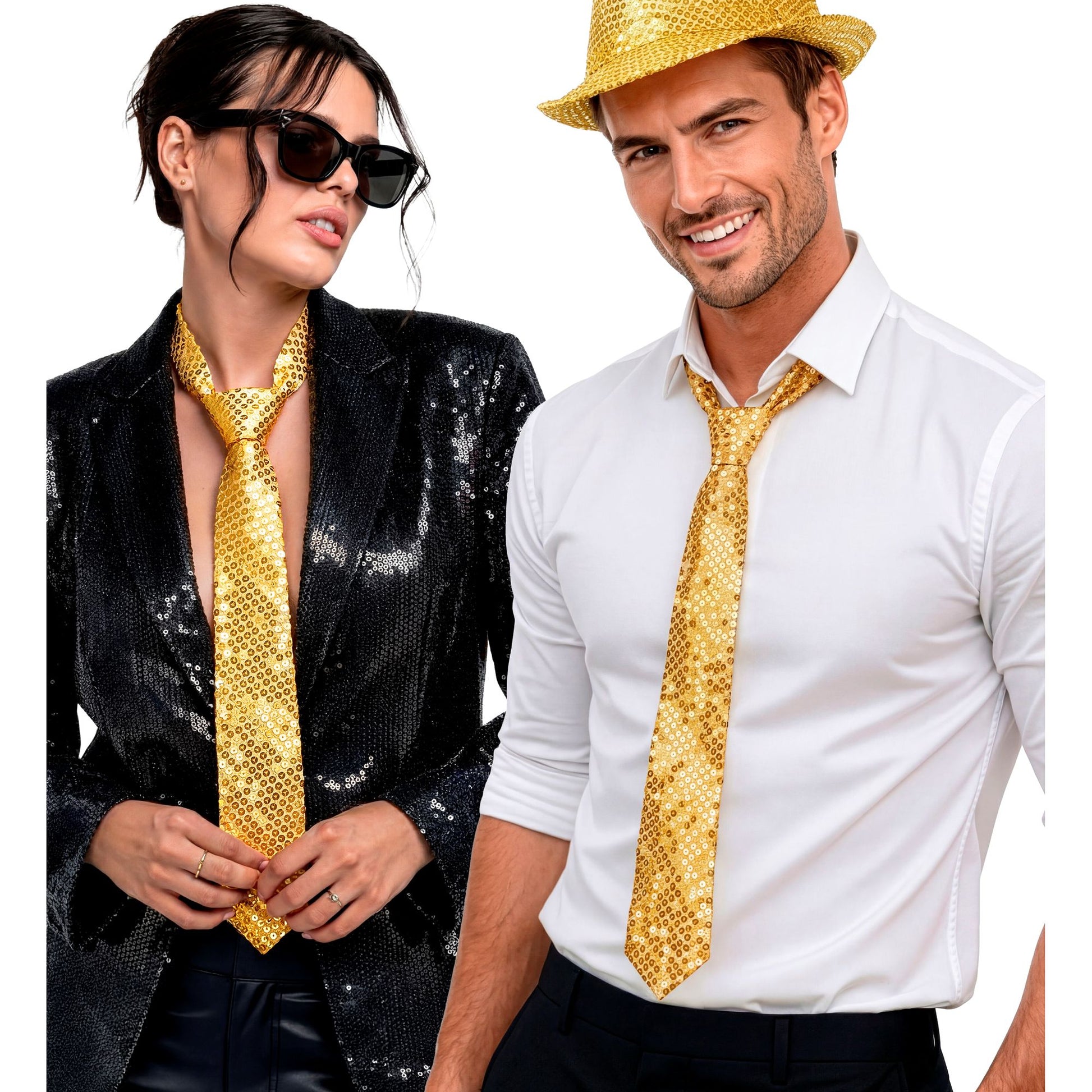 "PAILLETTENKRAWATTE GOLD" – Ansicht 3