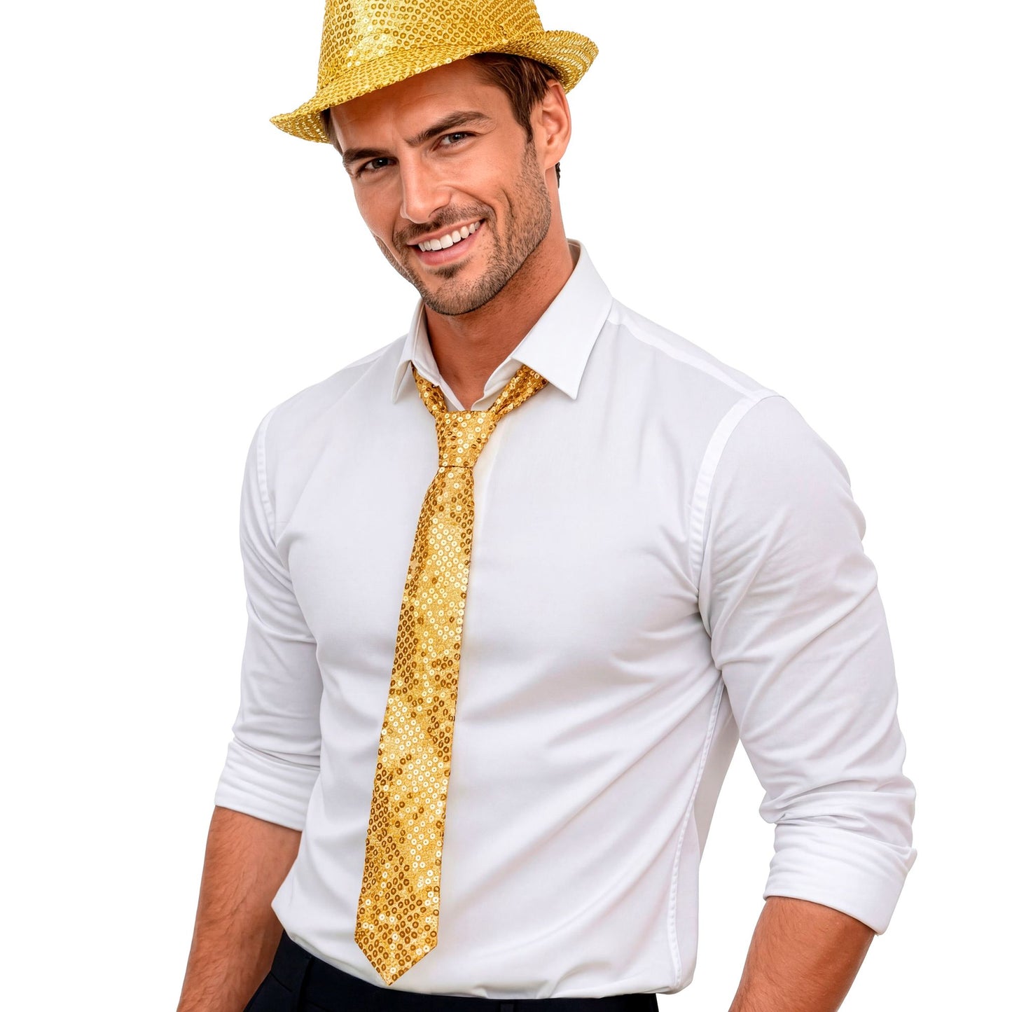 "PAILLETTENKRAWATTE GOLD" – Ansicht 4