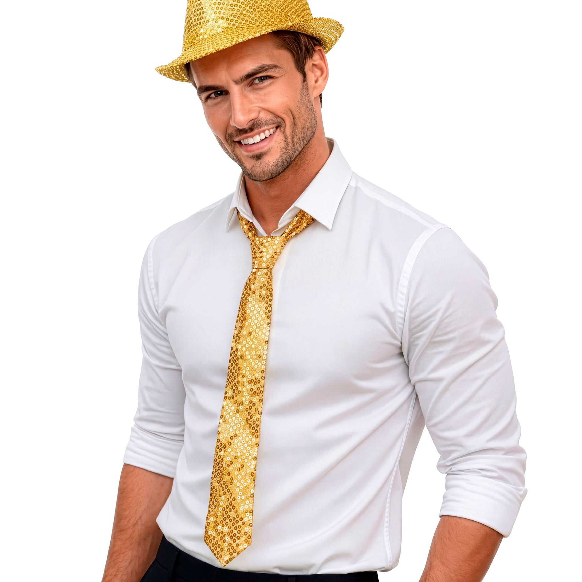 "PAILLETTENKRAWATTE GOLD" – Ansicht 4