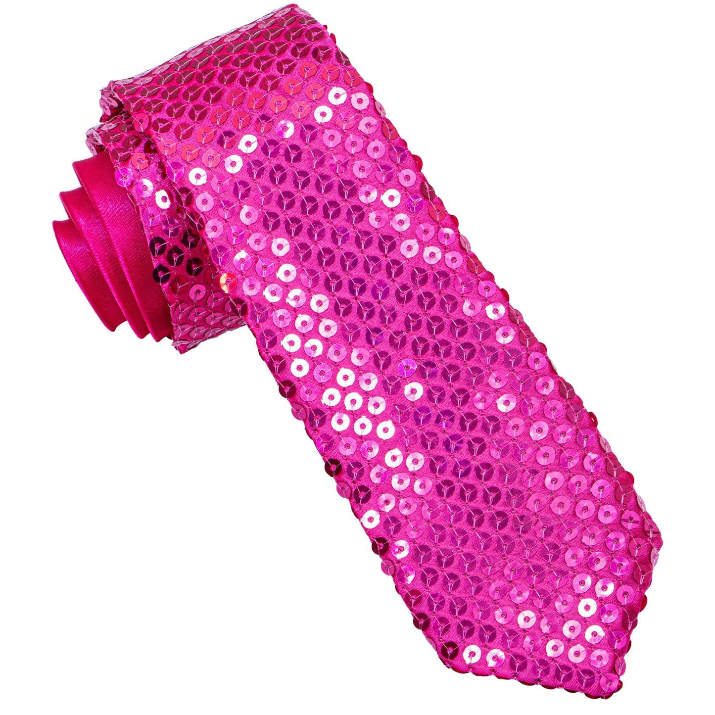 "PAILLETTENKRAWATTE PINK" – Vorderansicht